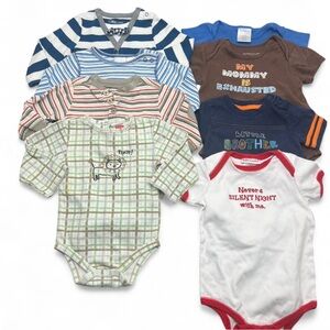 Baby Boy Bodysuit Short Sleeve & Long Sleeve Bundle